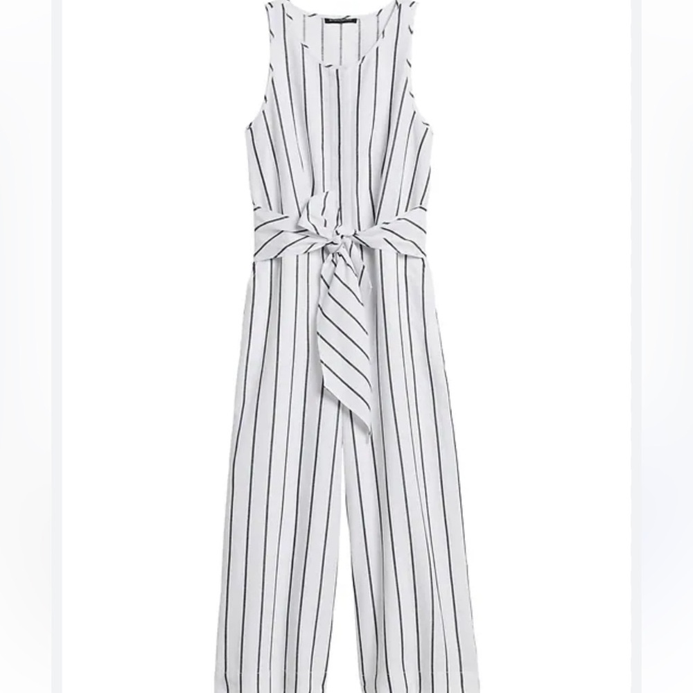 Striped White Jumpsuit